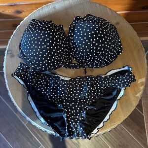 Victoria's Secret Black and White Polka Dot Bikini